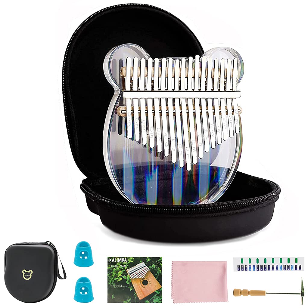 Verilux Thumb Piano Crystal Kalimba Acrylic Mbira Finger Kalimba Musical Instrument Gifts for Kids Adult Beginners with Tuning Hammer, Study Instruction and Eva bag Verilux Thumb Piano Crystal Kalimba Acrylic Mbira Finger Kalimba Musical Instrument Gifts for Kids Adult Beginners with Tuning Hammer, Study Instruction and Eva bag